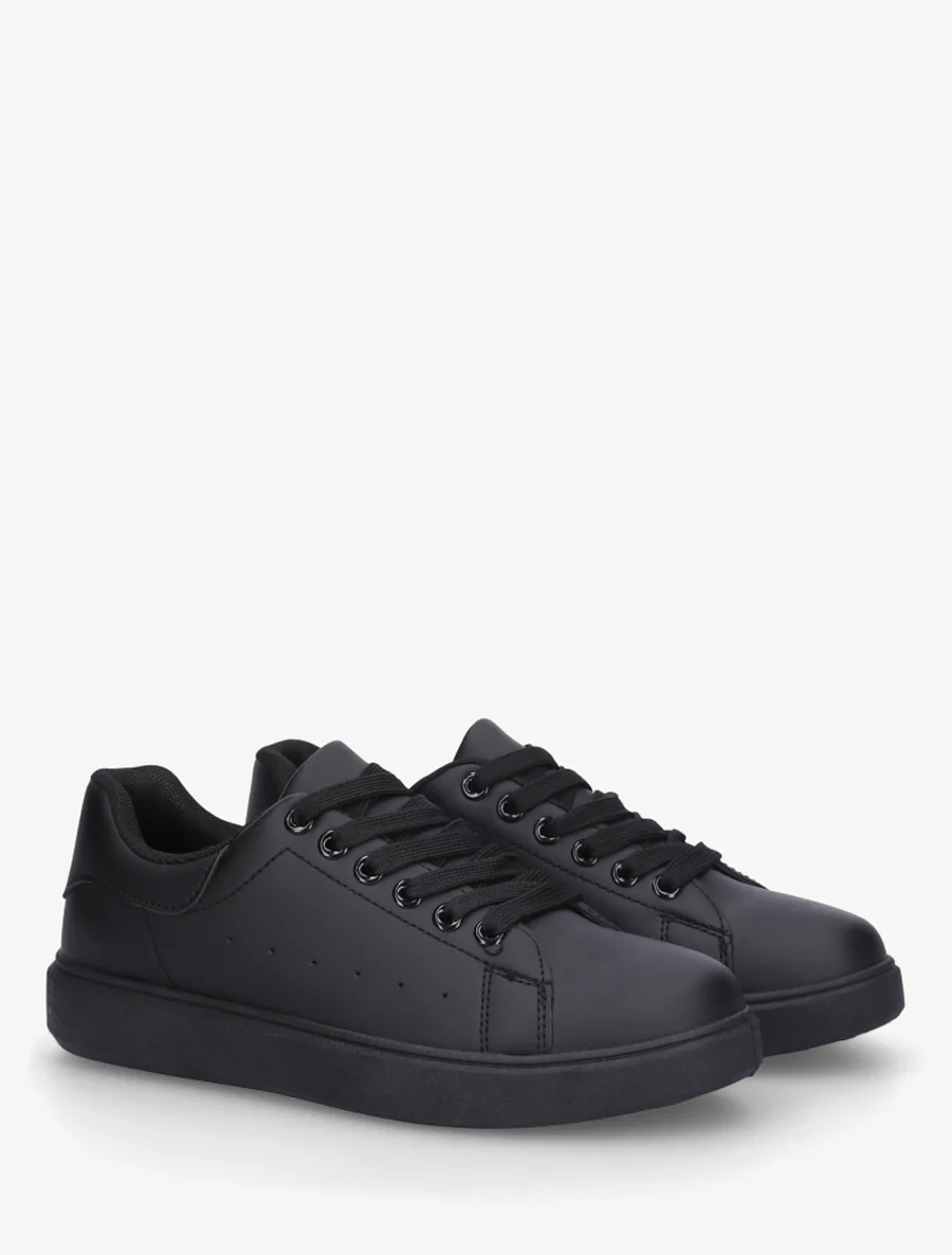 Sneakers basiques en simili - Noir - Image 4