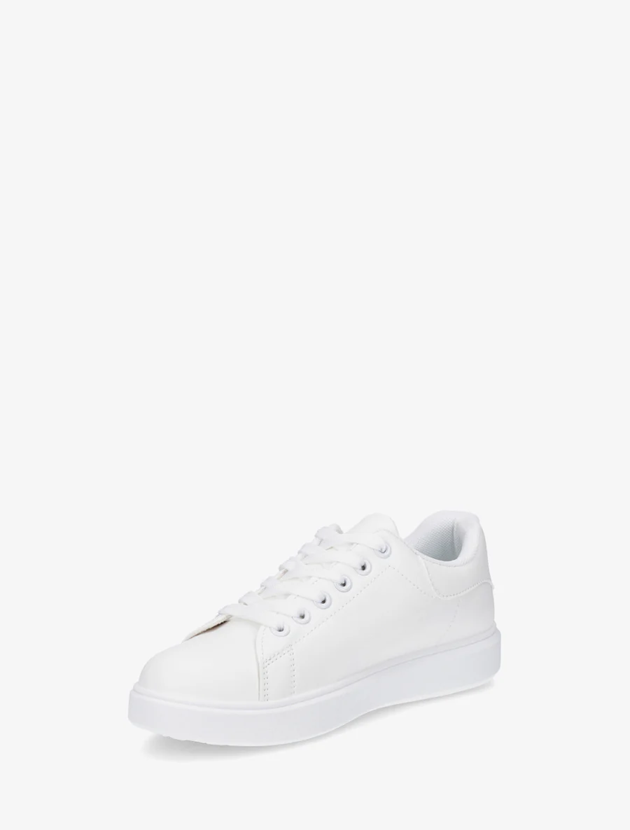 Sneakers basiques en simili - Blanc - Image 3