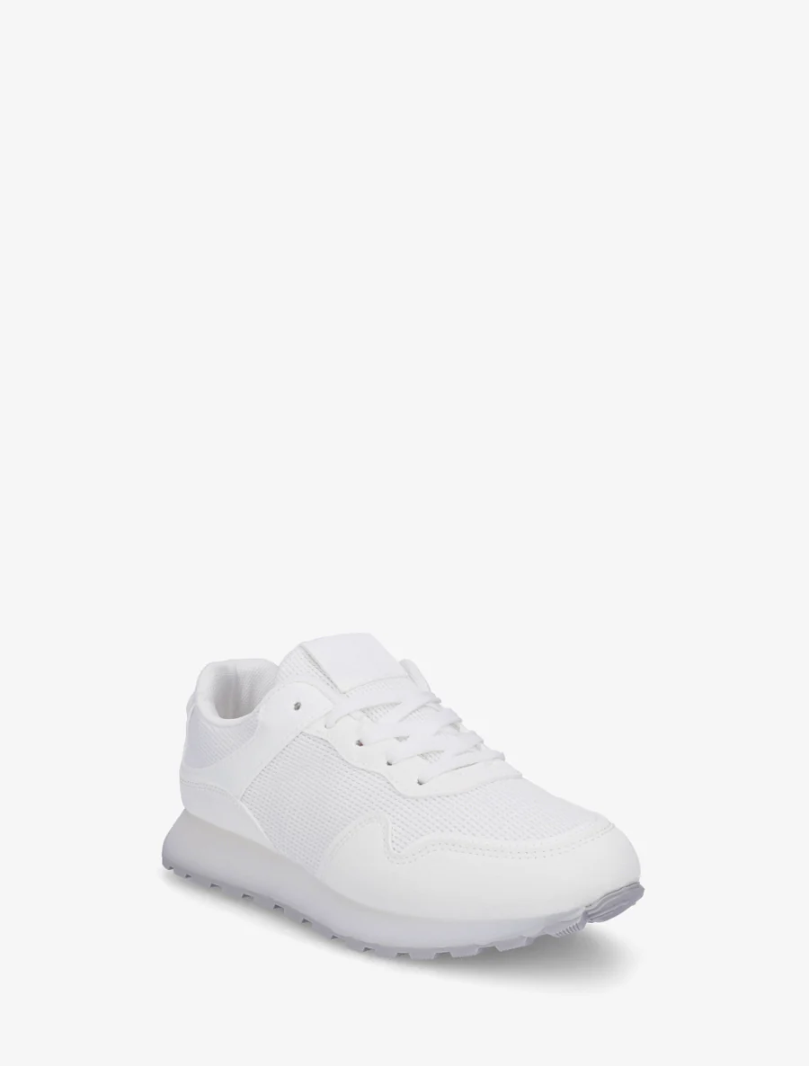 Sneakers bi-matière à semelle épaisse - Blanc - Image 2