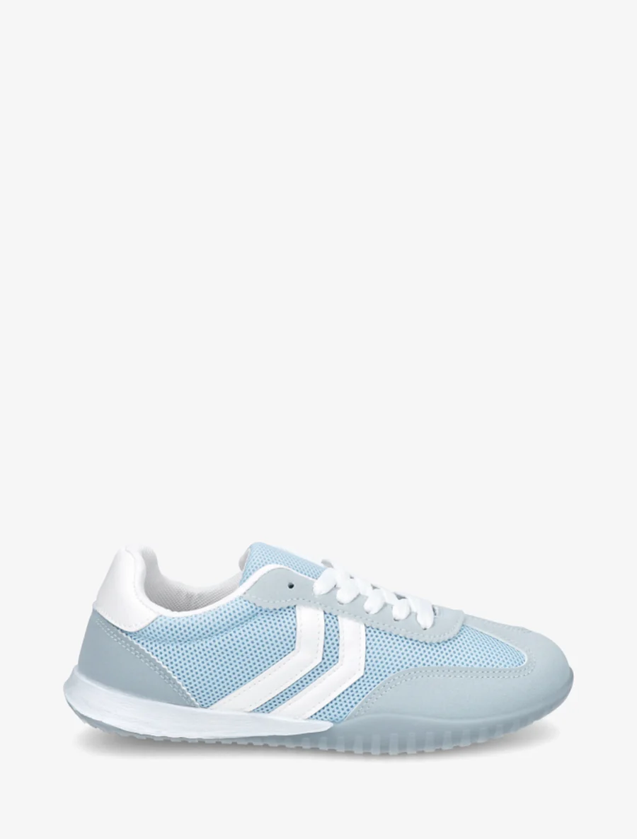 Sneakers bimatière à bouts ronds - Bleu ciel