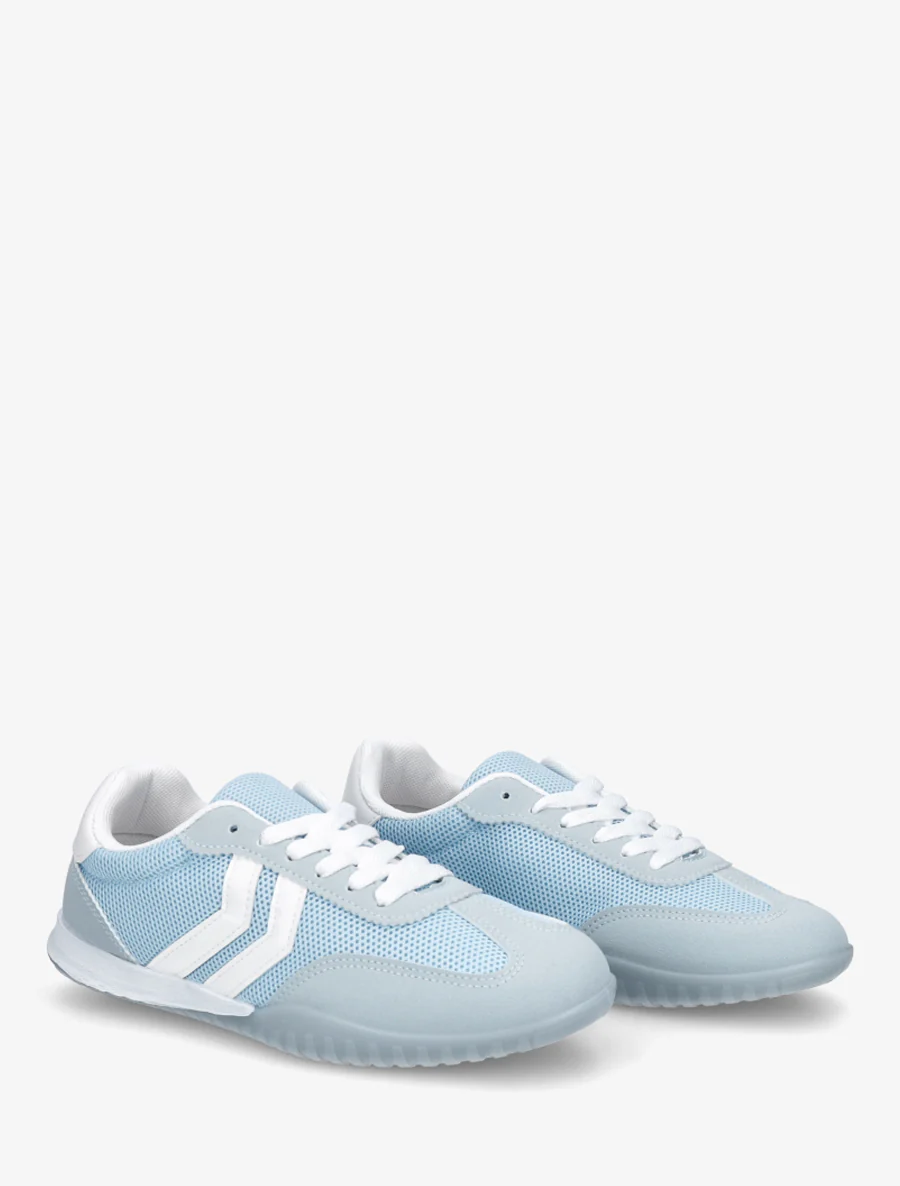 Sneakers bimatière à bouts ronds - Bleu ciel - Image 4