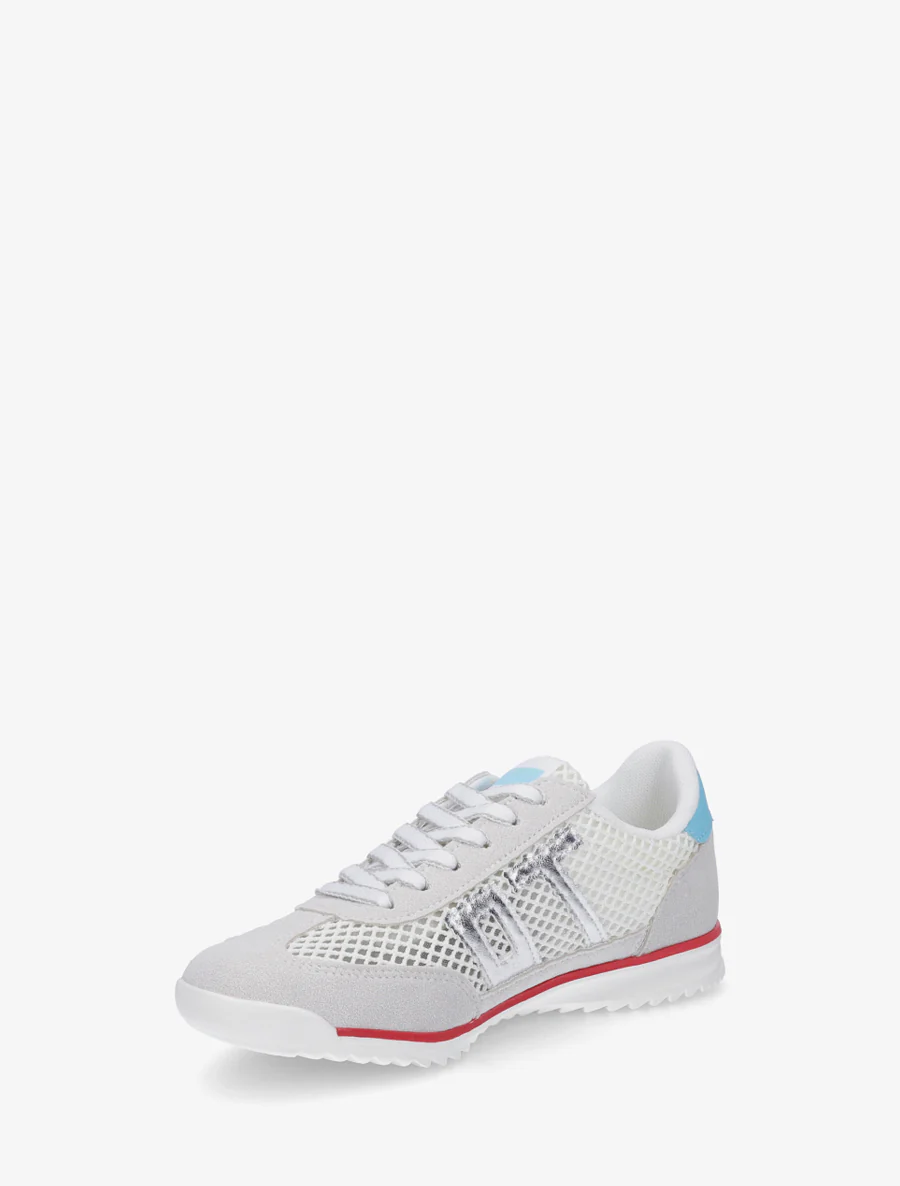 Sneakers bimatière floquées - Blanc - Image 3