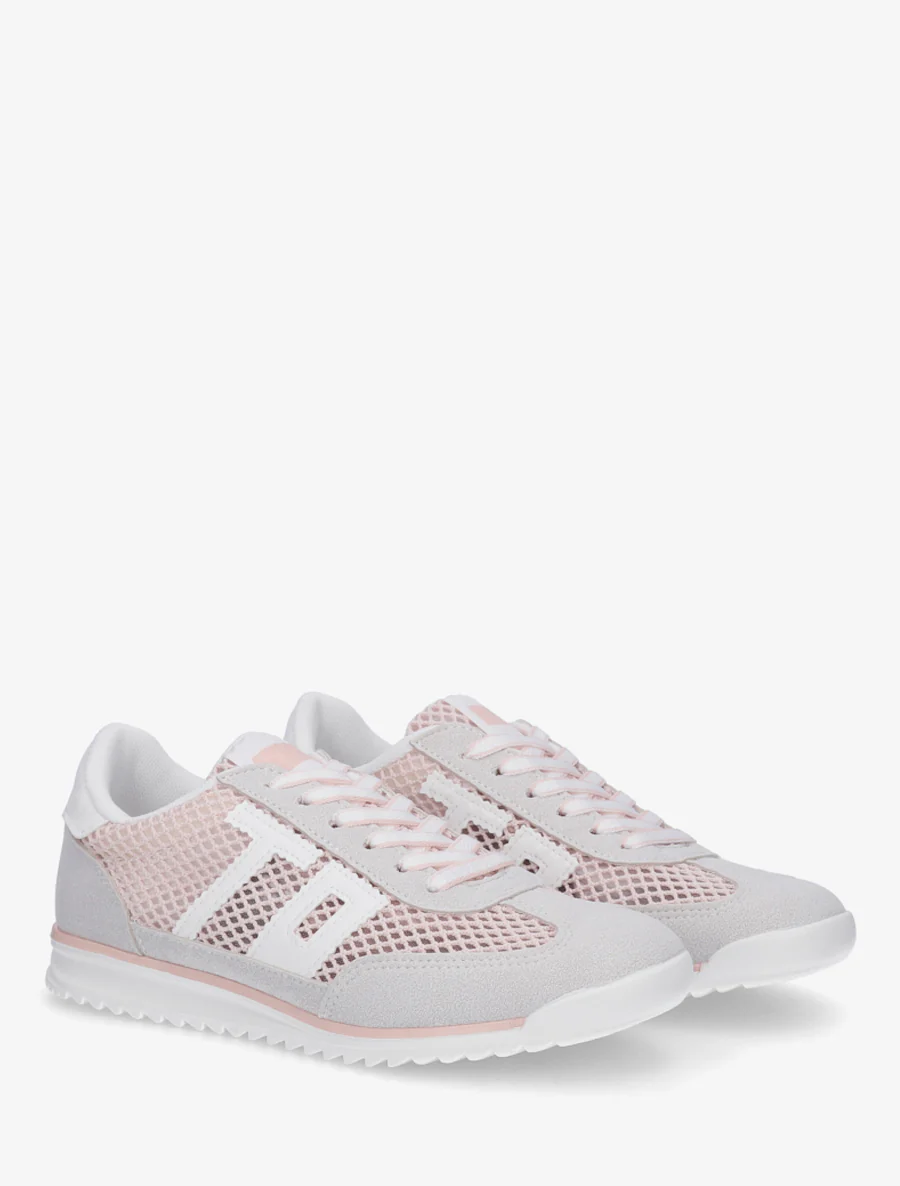 Sneakers bimatière floquées - Rose - Image 4