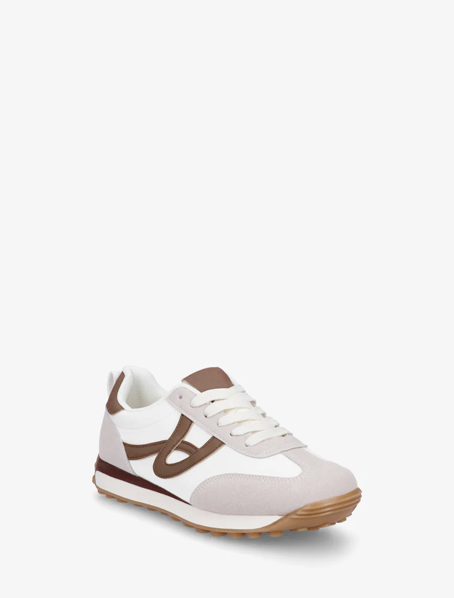 Sneakers en simili à détails contrastants - Blanc - Image 2