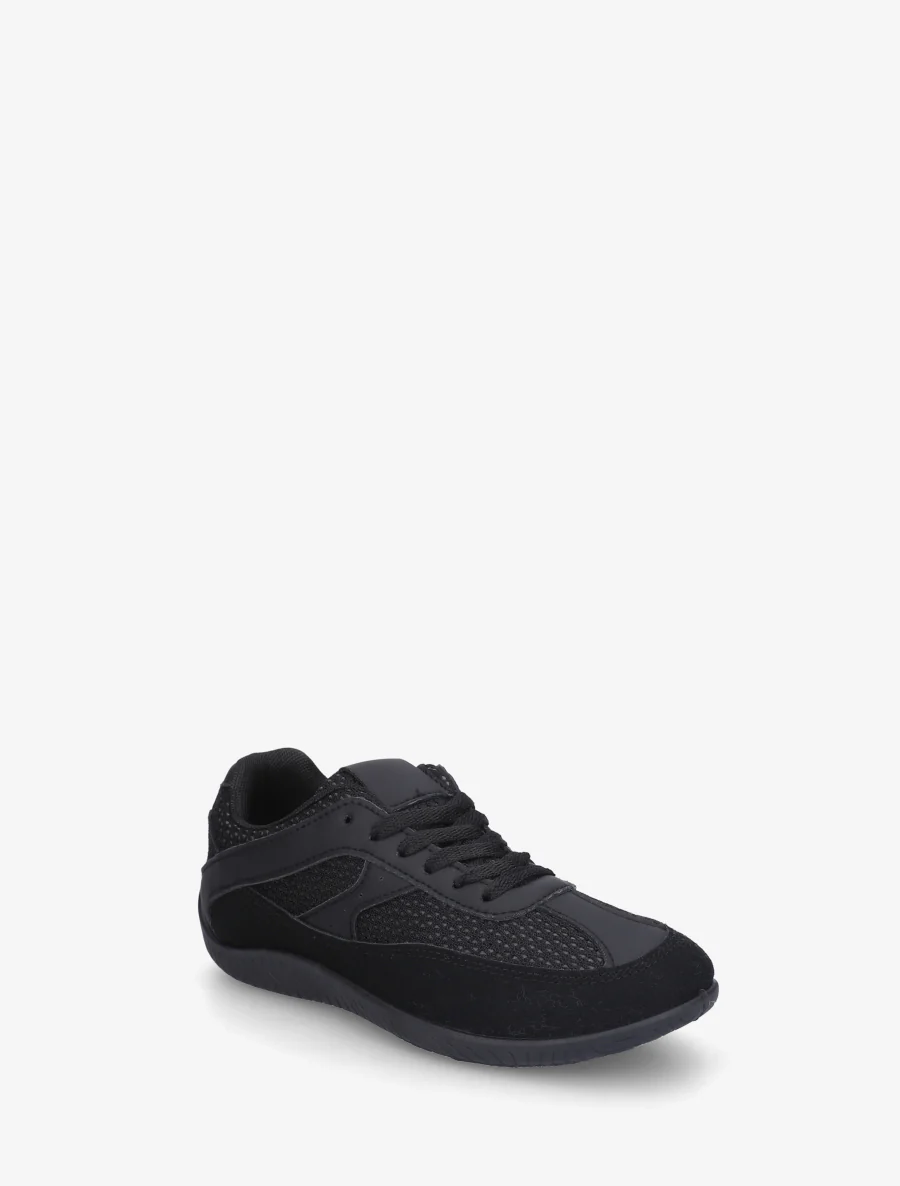 Sneakers en simili et toile - Noir - Image 2