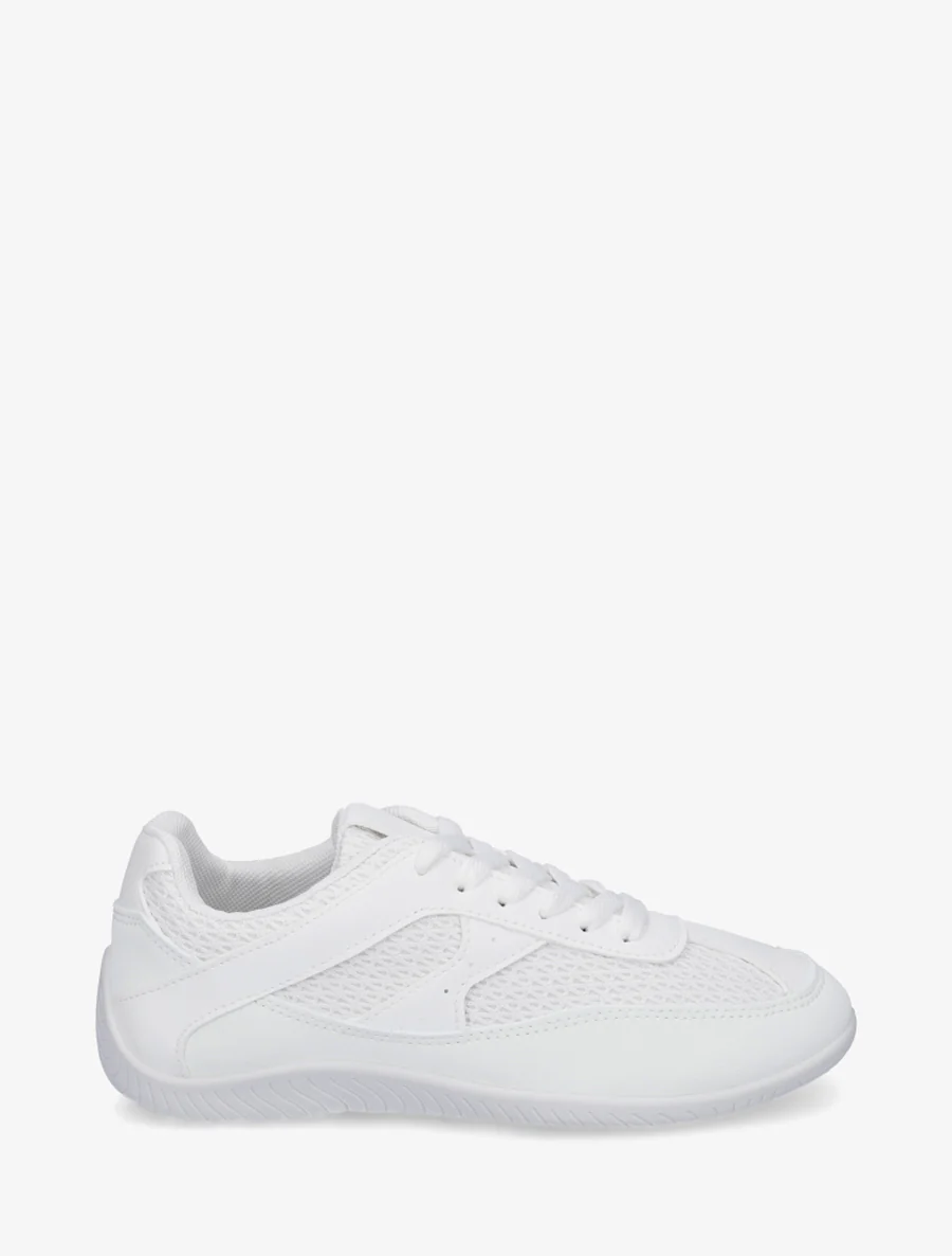 Sneakers en simili et toile - Blanc