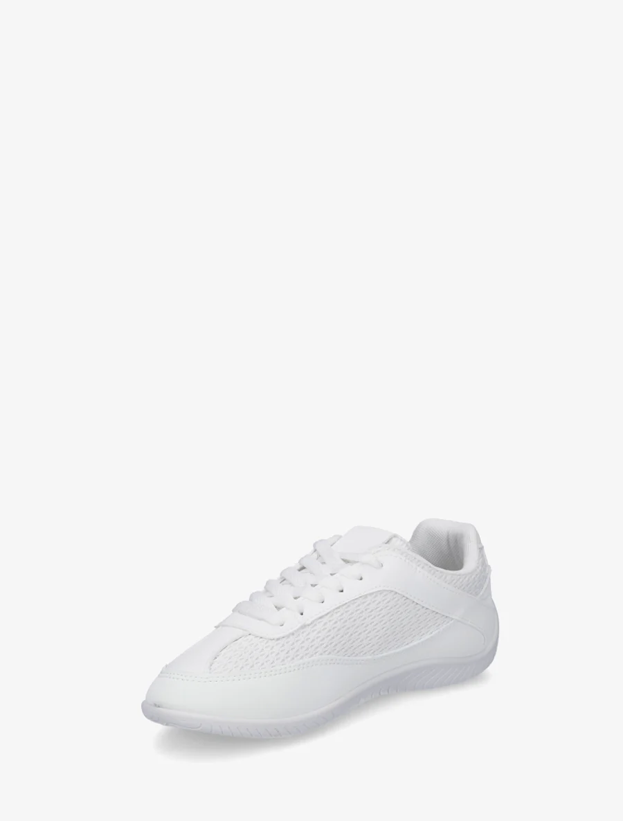 Sneakers en simili et toile - Blanc - Image 3