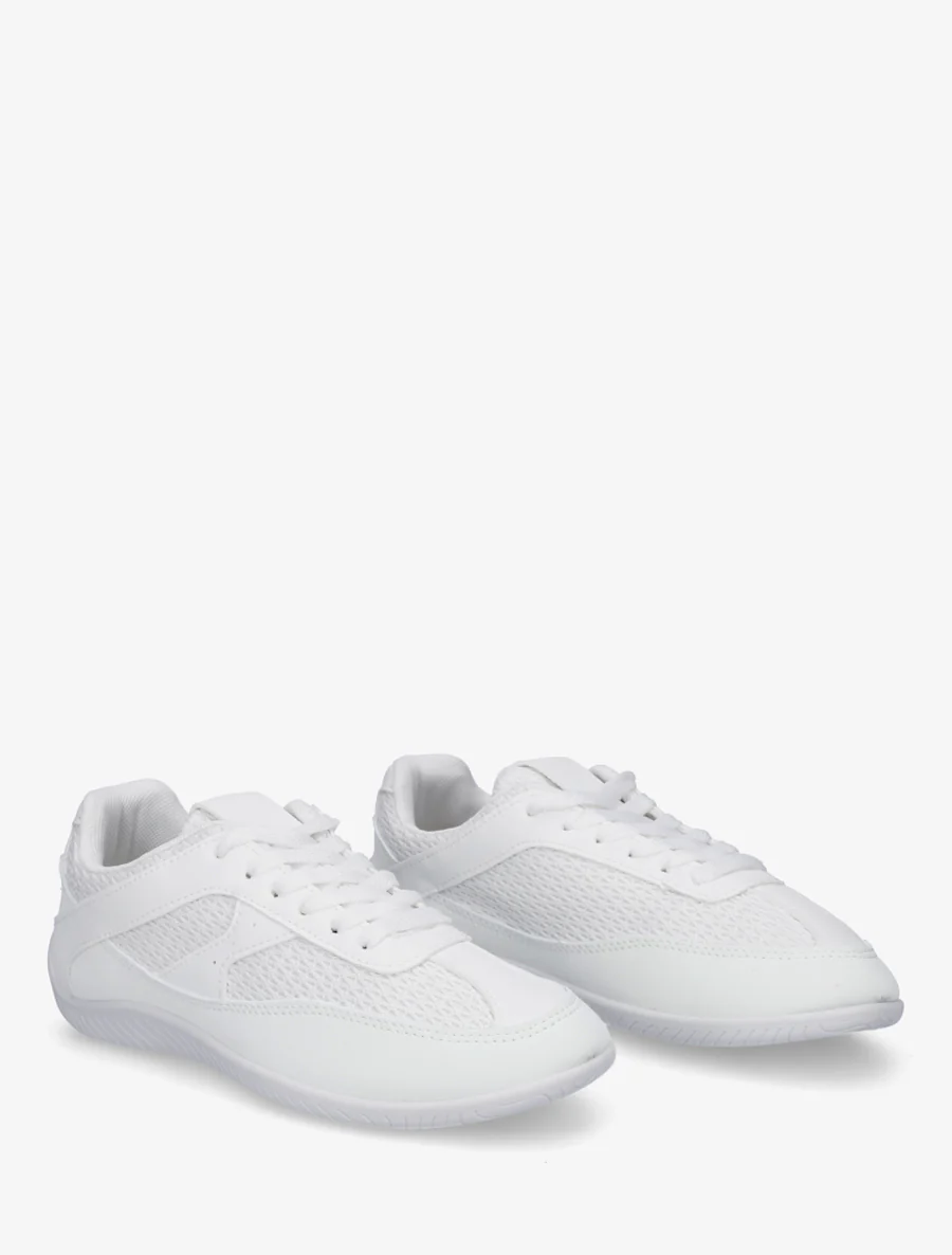 Sneakers en simili et toile - Blanc - Image 4