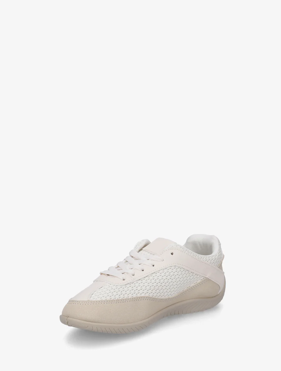 Sneakers en simili et toile - Beige - Image 3