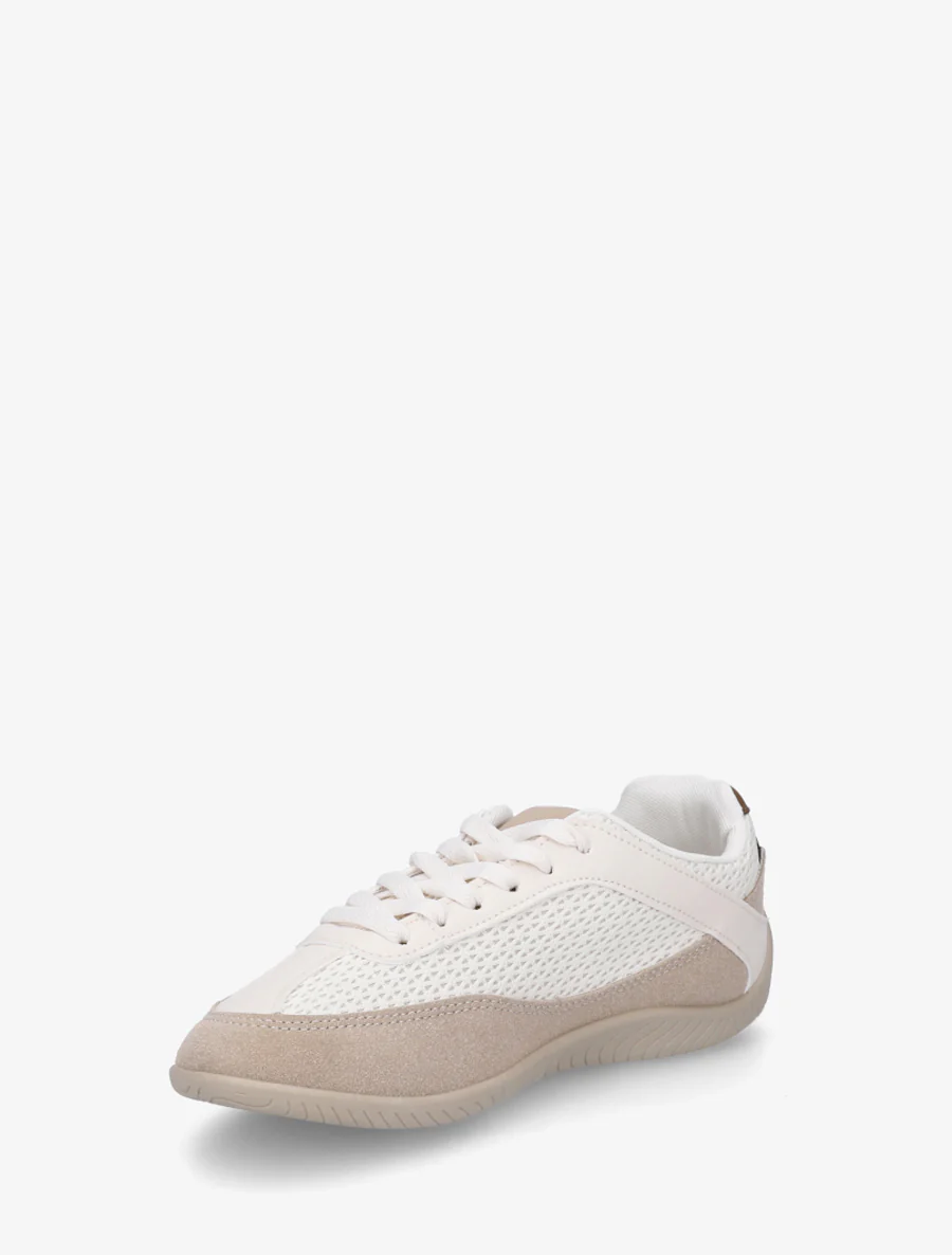 Sneakers en simili et toile - Marron - Image 3