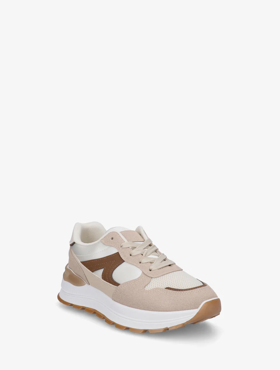 Sneakers en simili stylisés - Beige - Image 2
