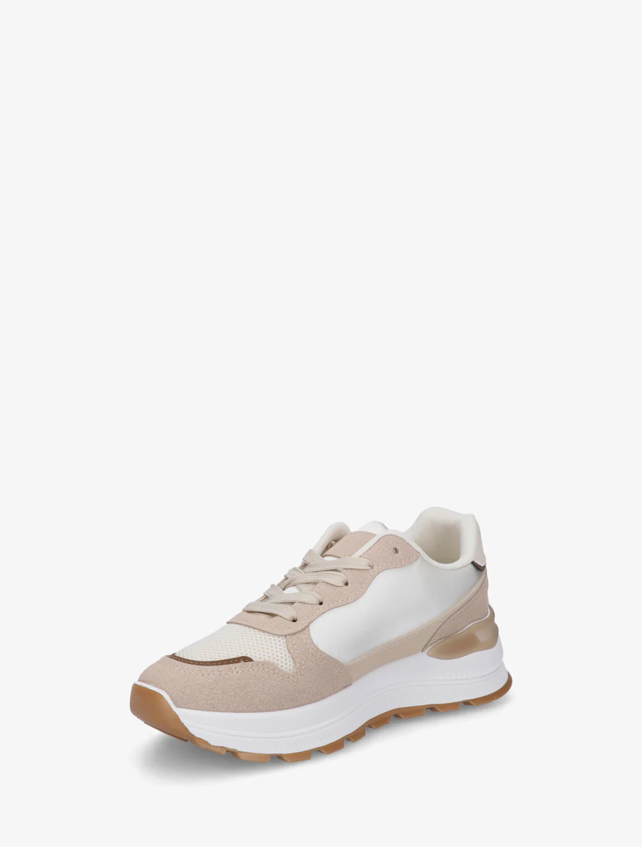 Sneakers en simili stylisés - Beige - Image 3