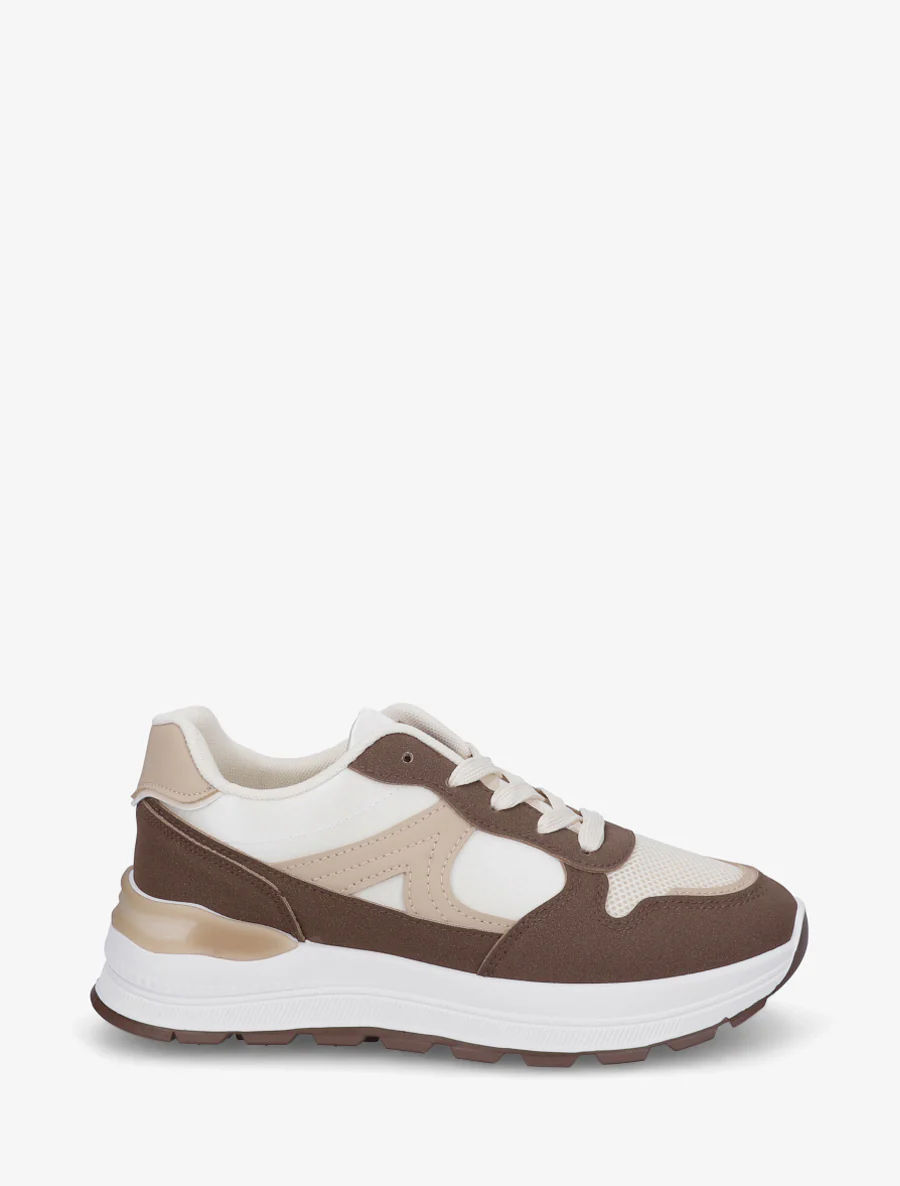 Sneakers en simili stylisés - Marron