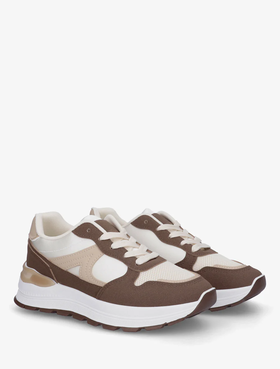 Sneakers en simili stylisés - Marron - Image 4