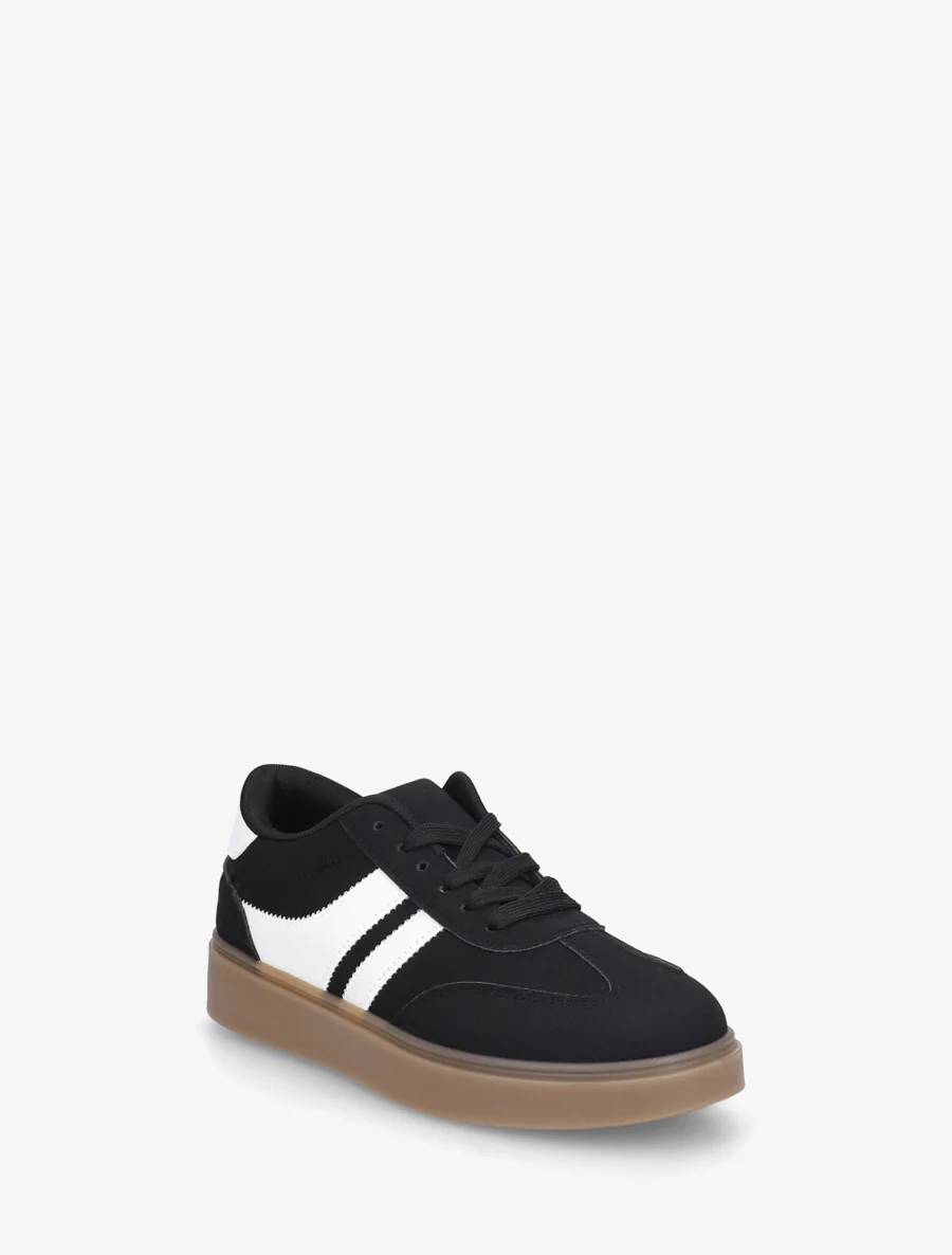 Sneakers en suédine à bandes contrastantes - Noir - Image 2