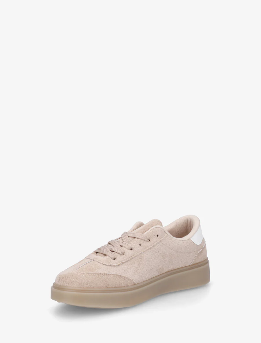 Sneakers en suédine à bandes contrastantes - Taupe - Image 3
