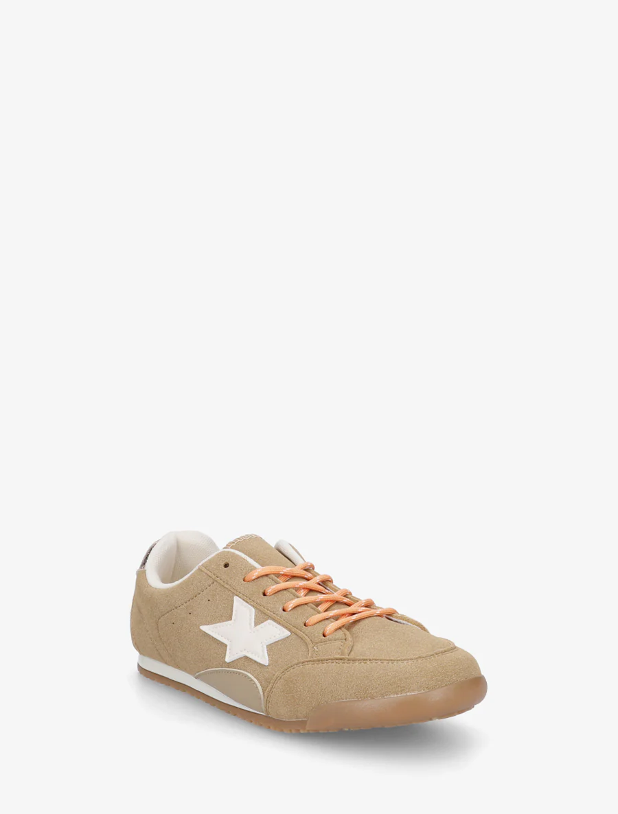 Sneakers en suédine à contrefort constrastant - Camel - Image 2