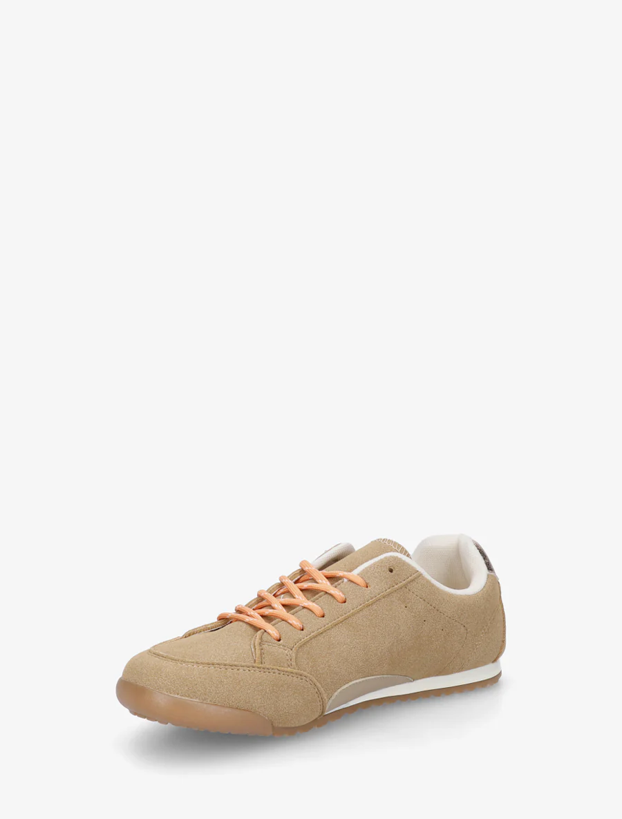 Sneakers en suédine à contrefort constrastant - Camel - Image 3