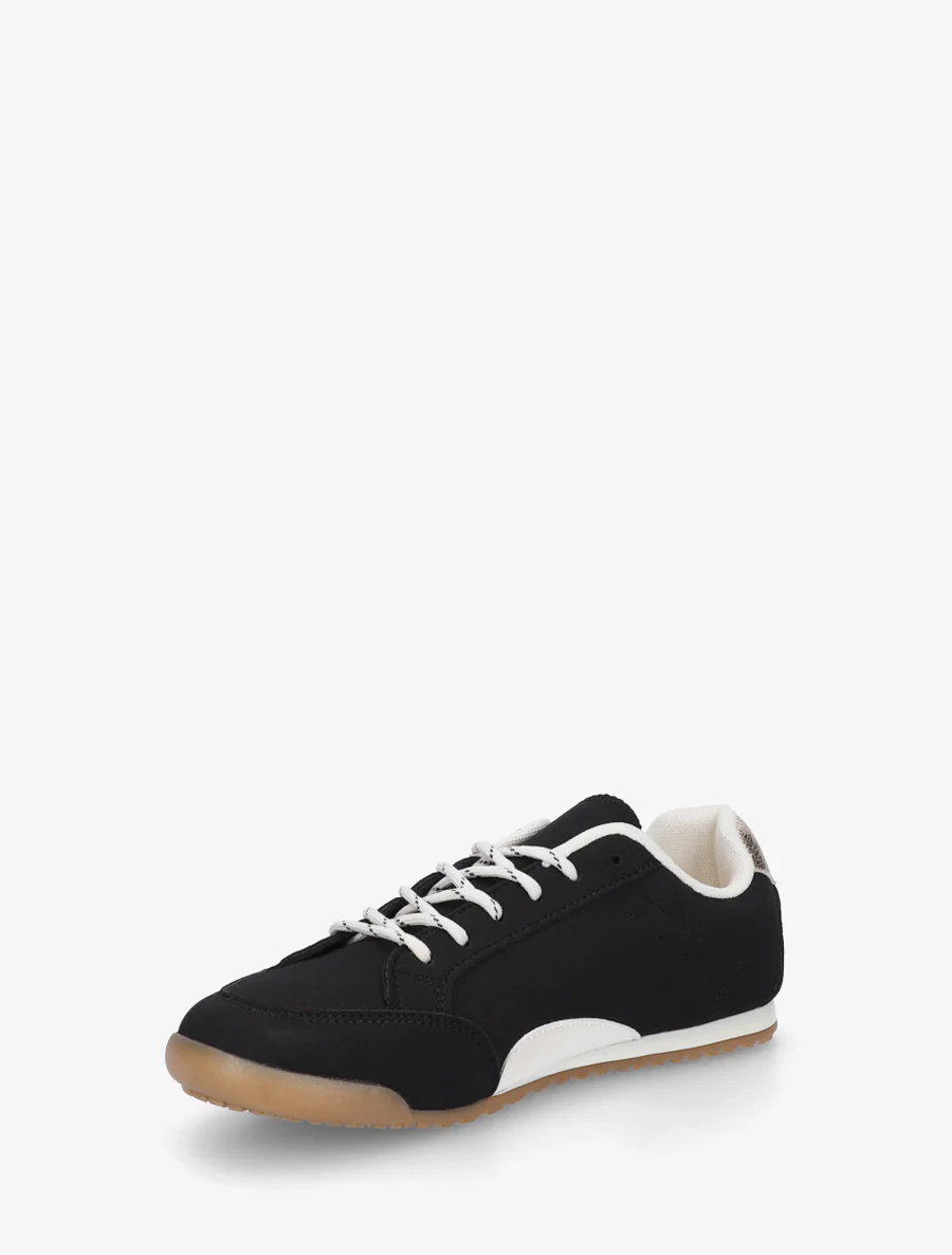 Sneakers en suédine à contrefort constrastant - Noir - Image 3