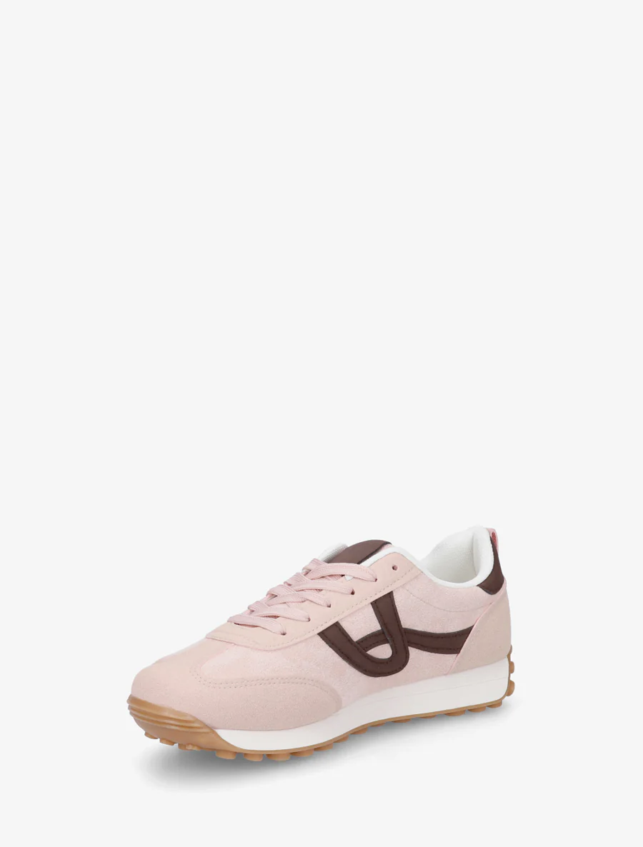 Sneakers en suédine à détails contrastants - Rose - Image 3