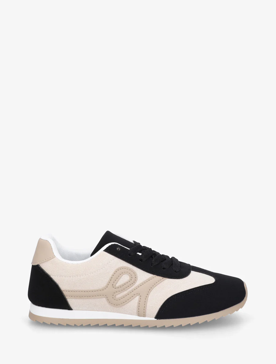 Sneakers en suédine à empiècement effet nubuck - Noir