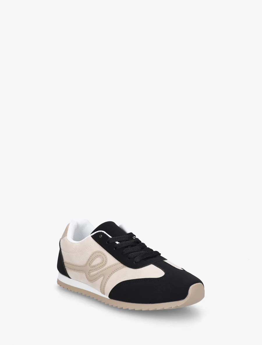 Sneakers en suédine à empiècement effet nubuck - Noir - Image 2