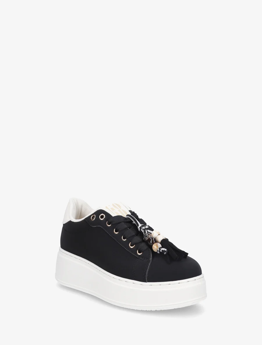 Sneakers en suédine à empiècement perles - Noir - Image 2