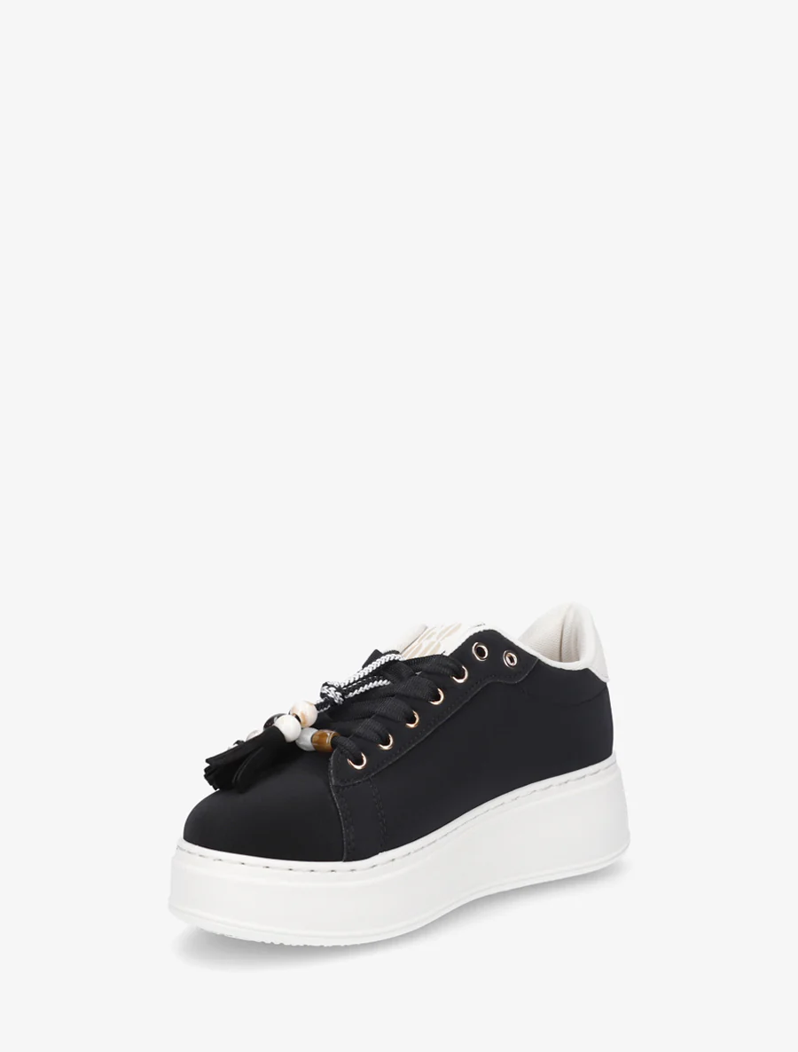 Sneakers en suédine à empiècement perles - Noir - Image 3