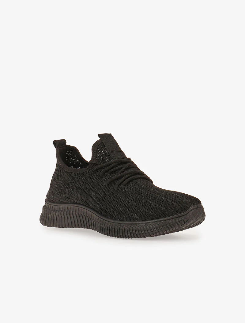 Sneakers en tissu à lacets - noir - Image 2