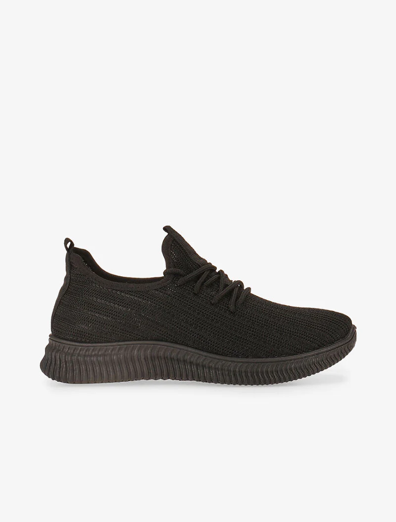 Sneakers en tissu à lacets - noir - Image 3