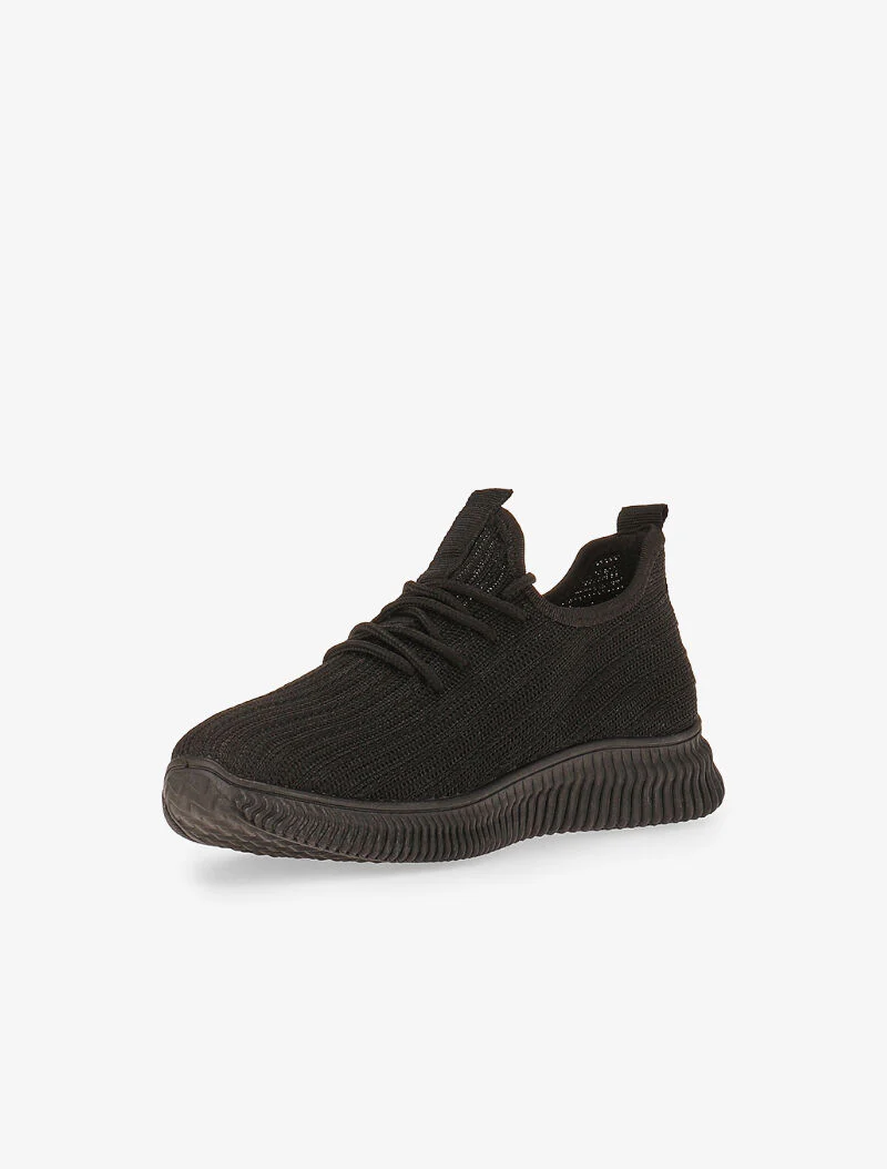 Sneakers en tissu à lacets - noir - Image 4