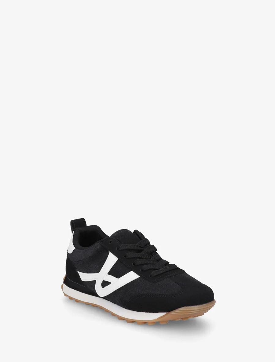 Sneakers en velours à détails contrastants - Noir - Image 2
