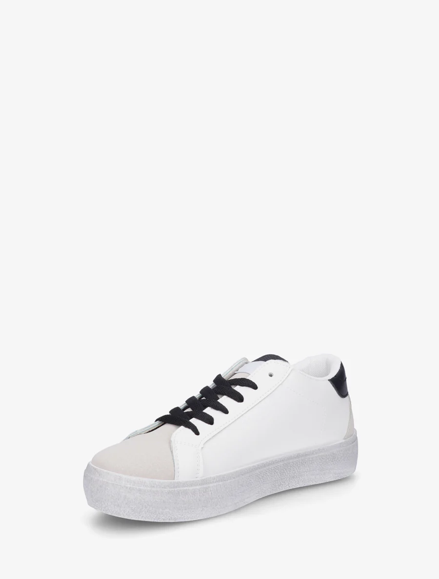 Sneakers floqués à semelle effet vintage - Gris - Image 3