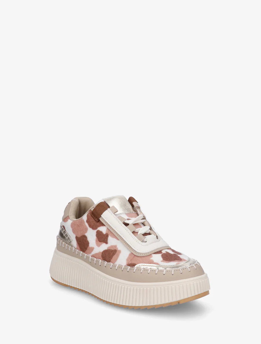 Sneakers imprimés à semelle plateforme - Rose/marron - Image 2