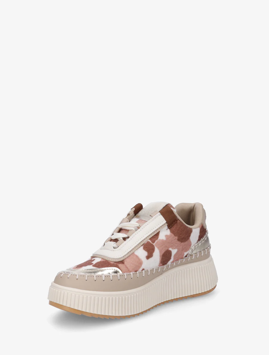 Sneakers imprimés à semelle plateforme - Rose/marron - Image 3