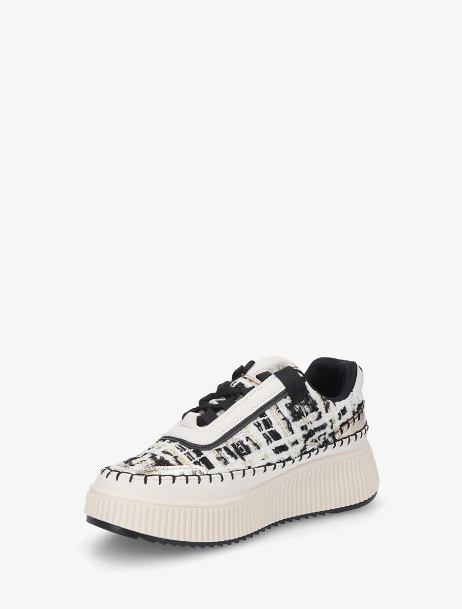 Sneakers imprimés à semelle plateforme - Noir - Image 3