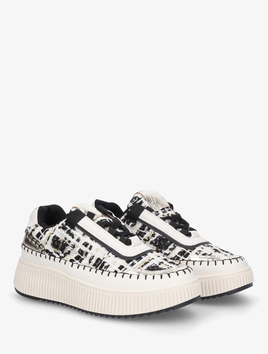 Sneakers imprimés à semelle plateforme - Noir - Image 4