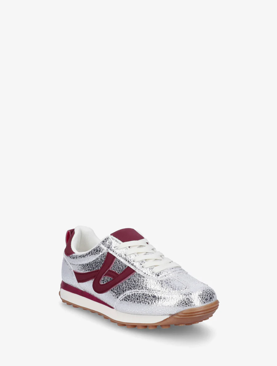 Sneakers irisées à détails contrastants - Argent - Image 2