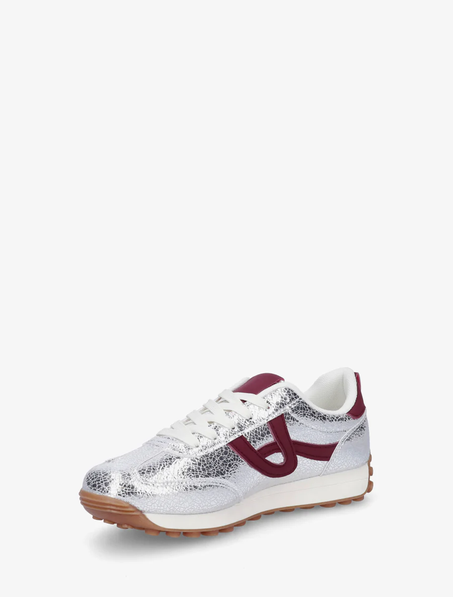 Sneakers irisées à détails contrastants - Argent - Image 3