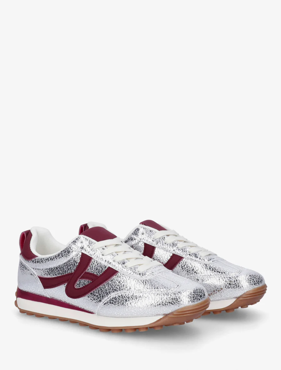 Sneakers irisées à détails contrastants - Argent - Image 4