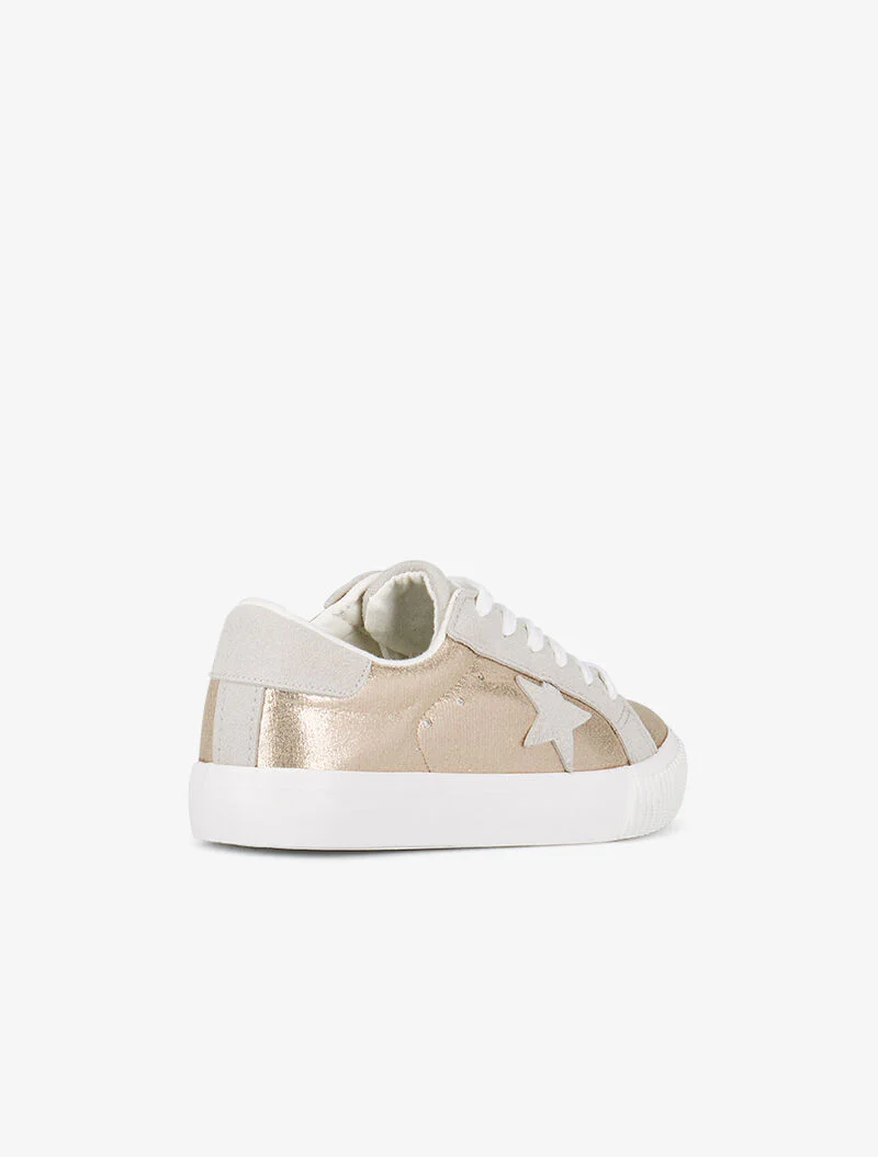 Sneakers irisées à étoiles en suédine - or - Image 4
