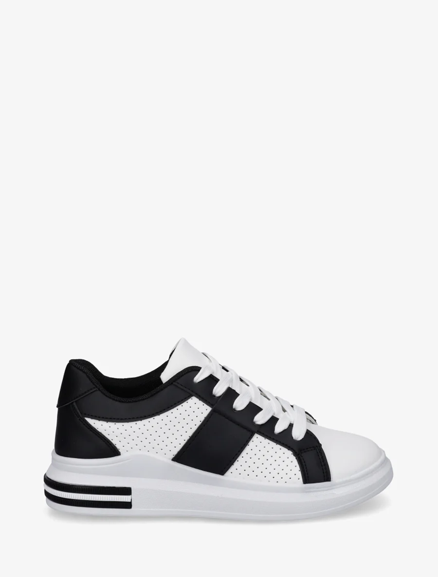 Sneakers perforées en simili - Noir