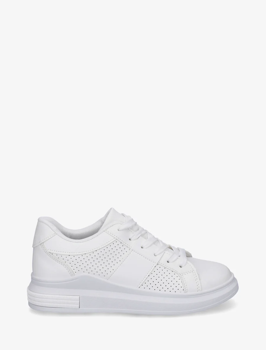 Sneakers perforées en simili - Blanc