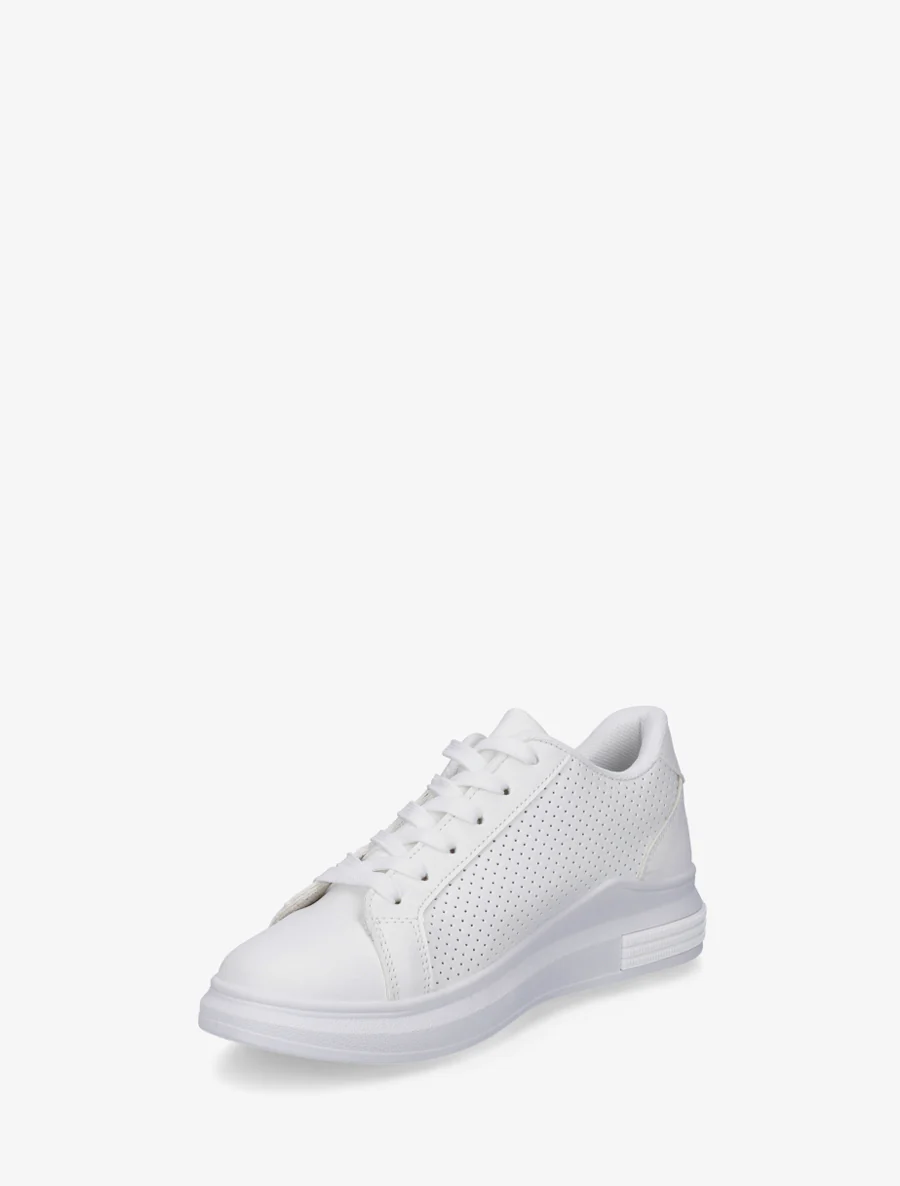 Sneakers perforées en simili - Blanc - Image 3