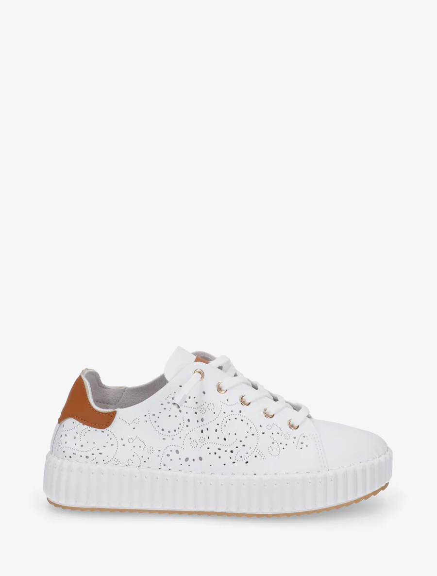 Sneakers souples à motifs ajourés - Blanc