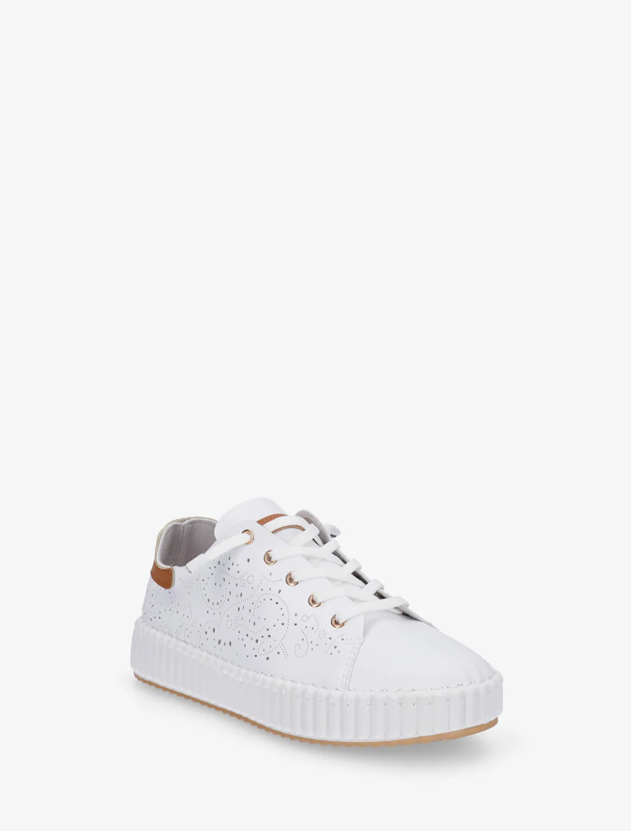 Sneakers souples à motifs ajourés - Blanc - Image 2