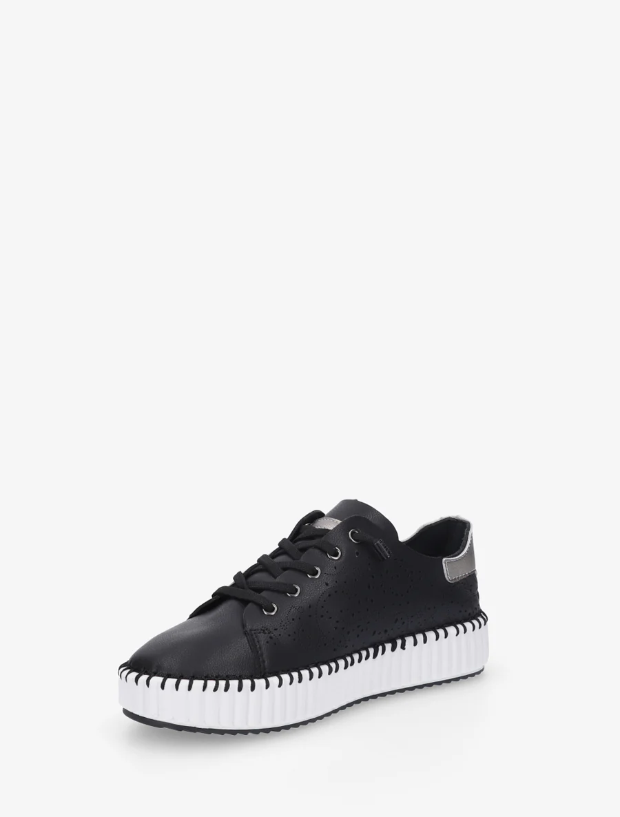 Sneakers souples à motifs ajourés - Noir - Image 3