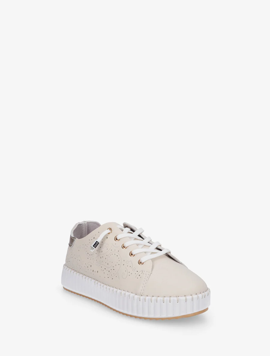Sneakers souples à motifs ajourés - Beige - Image 2