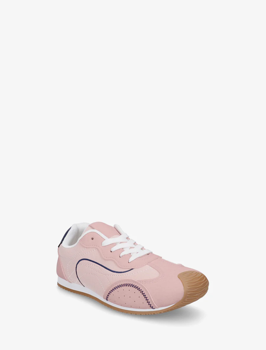 Sneakers texturés effet nubuck - Rose - Image 2