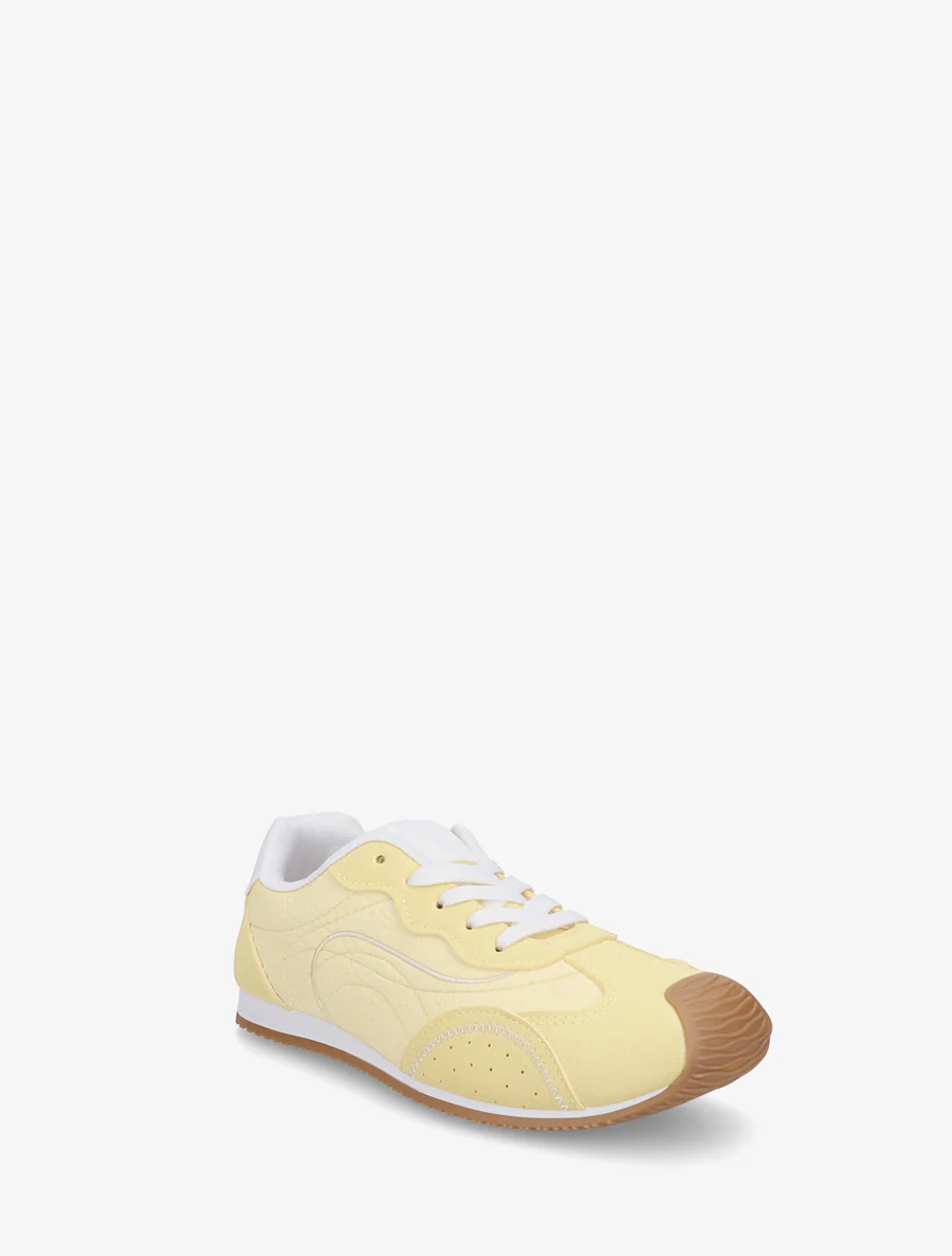 Sneakers texturés effet nubuck - Jaune - Image 2